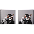 thumbnail image 5 of Decoración moderna de arte pop-Thinking Monkey con auriculares, impresión de lona, decoración para el hogar, arte de pared, sin marco, (50x50 cm), 20x20 Afortunado Sencillez, 5 of 5