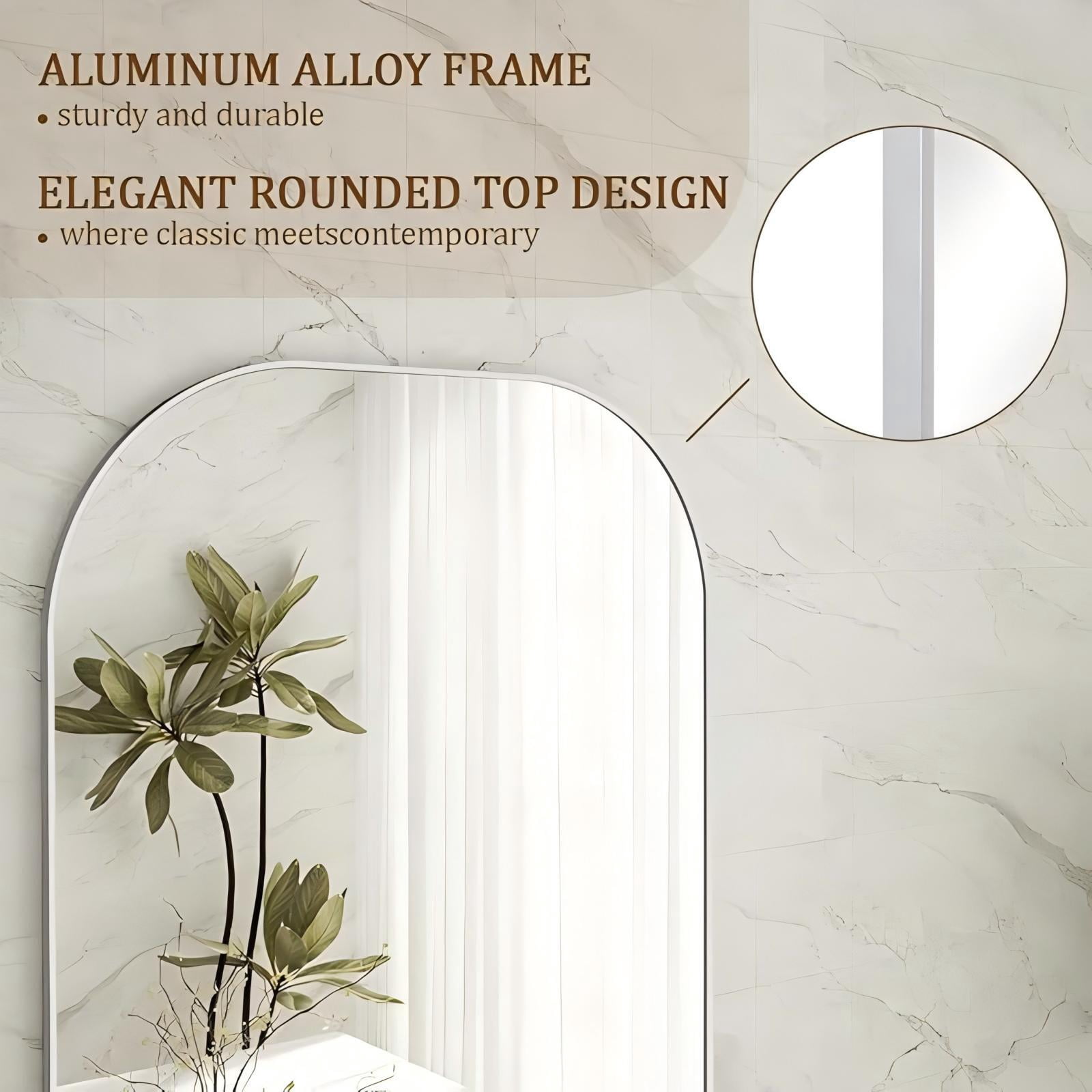 Lumora 71"x 26.1" Rectangular Full Length Mirror Floor Body Mirror with Stand, Sliver