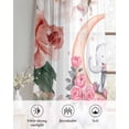thumbnail image 6 of Elephants Sheer Curtains 84 Inch Length 2 Panels Set for Living Room/Bedroom, Pink Elegant Spring Floral Botanical Kitchen Curtains Grommet Semi-Sheer Curtains Drapes Window Treatments 42"x84"x2, 6 of 7