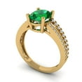 thumbnail image 2 of 2.32 ct Oval Cut Simulated Emerald Solitaire with Accents Engagement Ring for Women in 18K Yellow Gold, 2 of 5