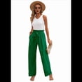 thumbnail image 2 of Pantalones de Salón Anchos para Mujer, Color Verde, Talla M, 2 of 8