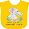 thumbnail image 3 of Inktastic I'll Never Forget That My Great Aunt Loves Me Cute Elephants Boys or Girls Baby Bib, 3 of 4