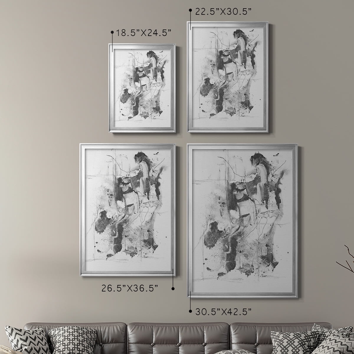 Graphite Abstract I Premium Framed Print, in Gold, Black, or Silver - Ready to Hang
