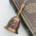 thumbnail image 4 of Hyasfey Copper Alloy Hand Bell Retro Carving Handbell with Non-Slip Handle Multifunctional Handbell for Classroom Wedding Seniors Bedside, 4 of 8