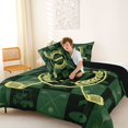 thumbnail image 4 of Catabedysis Golf Ball Themed Queen Comforter Set For Boys,Vintage Alphabet A Design Comforter Sets Queen,Black Reversible,3 Pieces,1 Comforter and 2 Pillowcases, 4 of 7