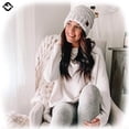 thumbnail image 2 of Funky Junque Slouchy Beanie for Women – Warm Winter Hat, Soft Chunky Cable Knit Oversized Slouch Beanies for Cold Weather, Cozy Stylish Fashion Hats - Confetti Ivory, 2 of 8
