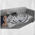 thumbnail image 6 of Zodiac Soft Flannel Fleece Throw Blanket, Minimalist Rounded Outer Space Effects on Character Image Print, Cozy Plush for Indoor and Outdoor Use, 70" x 90", Black White, by Ambesonne, 6 of 6