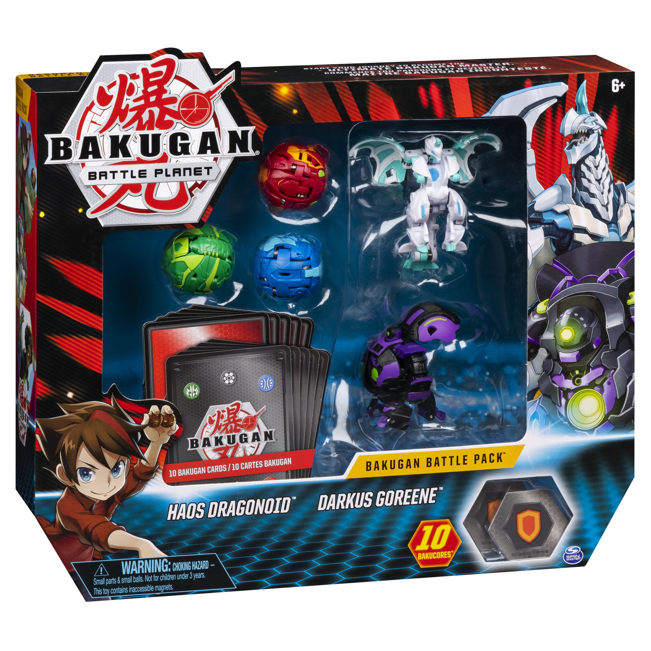 Bakugan Battle Pack 5 Pack Haos Dragonoid And Darkus Goreene
