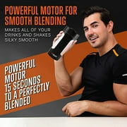 Squatz 22Oz Electric Shaker Bottle Automatic Blending Flask for Protein USB-Rechargeable (Black)