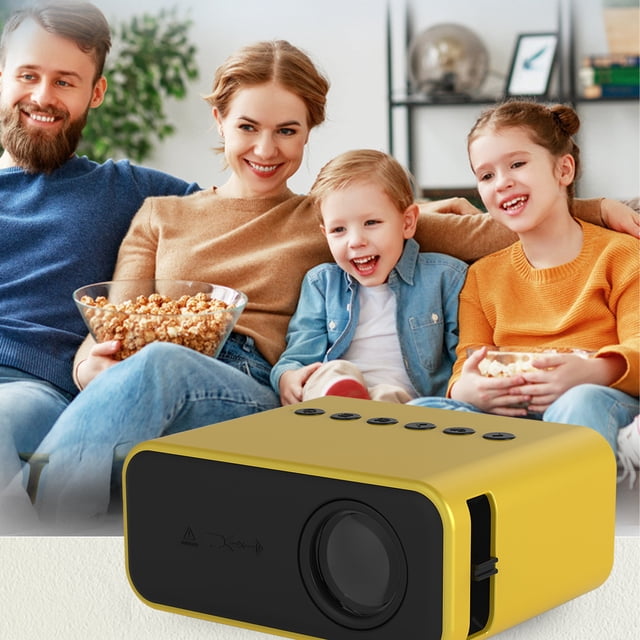 COFEST HD Projector 24 ANSI Home Video Projector USB| AV| Micro SD| Audio Interface| USB Flash Drive| IOS & android Smartphone Yellow