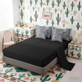 thumbnail image 5 of Erosebridal Bohemian Patchwork Twin Bedding Sets, Green Blue Pink Mandala Paisley Bedding Comforter Set, Black Reversible 7-Piece, 5 of 6