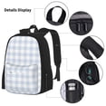 thumbnail image 3 of Disketp Blue Checkboard Mochila Estampada de Gran Capacidad con Lonchera y Estuche, Set de 3 Piezas para Estudiantes, 3 of 7