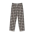 thumbnail image 2 of Vsdgher Black Plaid Heart Print Mens Pajama Pants Sleep & Lounge Pants, PJ Bottoms With elastic waistb and Pockets, 2 of 5