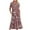 Coffee, variant on Women's Summer Casual Short Sleeve Crewneck Swing Dress Flowy Tiered Maxi Beach Dress with Pockets