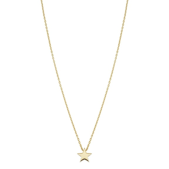 14KT Yellow Gold with Star Necklace with Adjustable Chain -18"