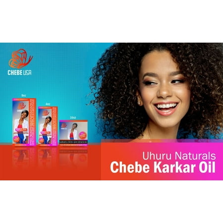 Uhuru Naturals Chebe Karkar Oil – Organic Conditioner w/Virgin Cold Pressed Sesame Seed & Ostrich Oil, Chebe & Honey Wax – Natural Hair Loss Prevention (8 oz.)