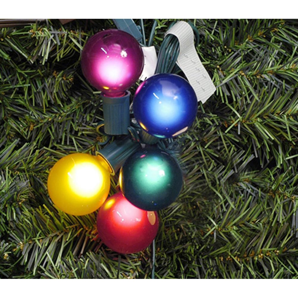 Pack of 10 Multi Satin G50 Globe Replacement Christmas Light Bulbs for