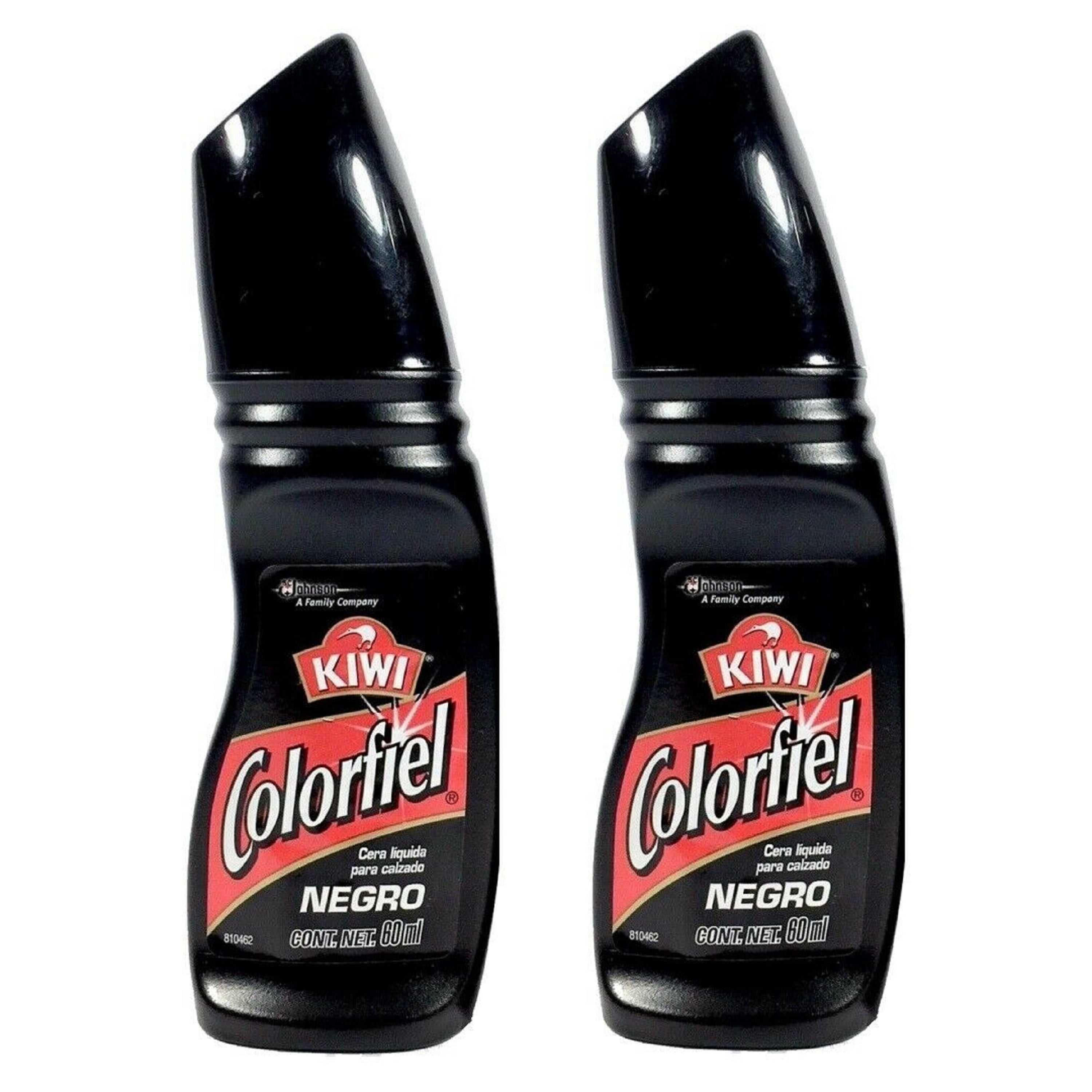 2 Kiwi Color Shine Instant Liquid Shoe Polish Black Negro glossy 60ml