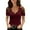 Red-20, variant on Mittory Womens Lace Cold Shoulder V Neck Short Sleeve Henley Shirt Tops Summer Casual Blouses