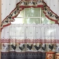 thumbnail image 5 of Ergode Rooster - Printed Tier and Swag Window Curtain Set - 57x36 - Burgundy, 5 of 5