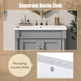 thumbnail image 4 of EUROCO 24"W x 18"D x 34"H Classical Bathroom Vanity with Top Sink,2-Tier Modern Bathroom Storage Cabinet,Wood Bathroom Vanity with Three-hole Resin Sink,Grey, 4 of 8