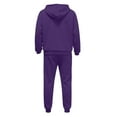 thumbnail image 6 of Hogleaql Men's Tracksuits 2 Piece Set Solid Color Casual Hoodie Joggers Running Pant Set Relaxed Fit Fall Winter Suit with Pockets Purple 3XL, 6 of 6