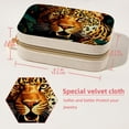 thumbnail image 5 of Leopard Decorative Velvet Earring Holder Display Case Storage Box Portable with Removable Compartment - Gift Ideal, 5 of 7