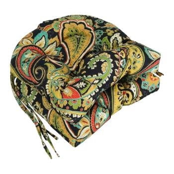 Blazing Needles 16-inch Polyester Patterned Outdoor U-shaped Chair Cushions (Set of 2)
