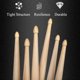 thumbnail image 4 of WOGOD Baquetas 5A Baquetas clásicas Baquetas con punta de madera 3 pares, 4 of 5