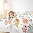 thumbnail image 3 of Feelyou Desert Tropical Cartoon Dinosaur Twin Bedding Sets for Boys Girls, Cute Volcano Palm Tree Bedding Comforter Set, Green, Polkadot Reversible, 7 Pieces, 3 of 7