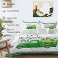thumbnail image 5 of St. Patrick's Day Queen Size Comforter Set, Green Truck Lucky Shamrocks Coin Hat Green Stripes Bedding for All Seasons, 4 Pcs Bed Set, 1Quiltcover (90"x92") ,1Sheet(94"x116"), 2Pillowcases (30"x20"), 5 of 9