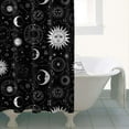 thumbnail image 4 of Black White Zodiac Sun Moon Pattern Shower Curtain 36"x72" ,Bathroom Decorative Shower Curtains Set with 12 Hooks,Modern Waterproof Washable Shower Curtain, 4 of 6