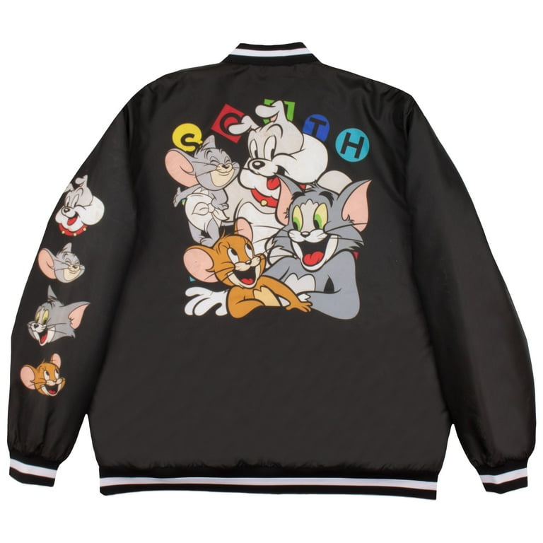Warner Bros Tom & Jerry Varsity Jackets for Men Tom and Jerry Graphic Print Lightweight Varsity Jacket Casual Fashion Coats (Size S-XL) Warner Bros Tom & Jerry Varsity Jackets for Men Tom and Jerry Graphic Print Lightweight Varsity Jacket Casual Fashion Coats (Size S-XL)