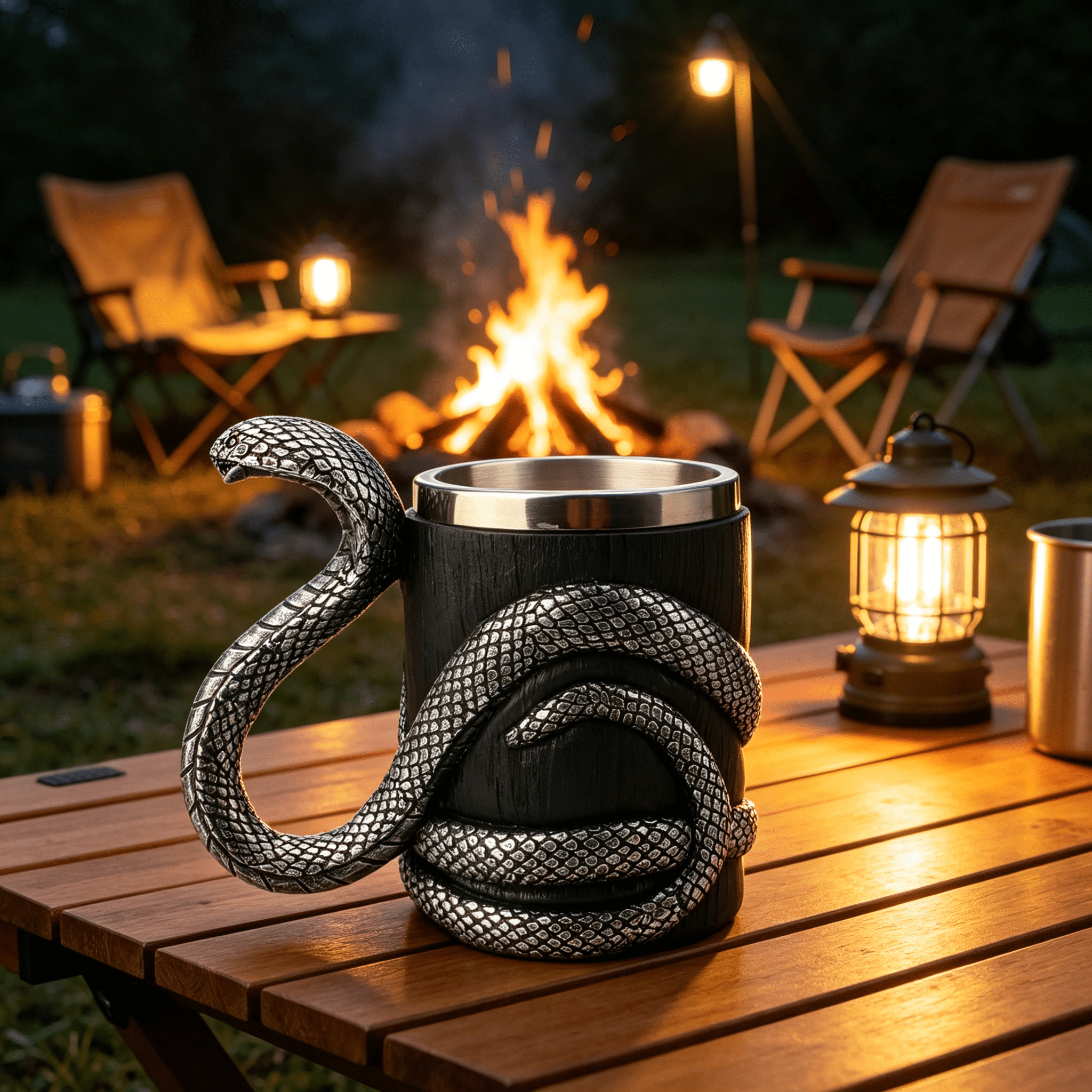 ACDANC 2026 New Snake Coffee Mug Cup Cobra Drinking Cups,Stainless Steel Beer Mug Espresso Cup Beverage Mug for Milk Coffee Ice Cream Tea Juice for Home,Office,Outdoor,Bar (Black)