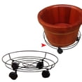 thumbnail image 4 of Soporte de jardinera en maceta de hierro metálico de 36 cm con rotación de ruedas de 360 grados con con bloqueo kusrkot Macetero, 4 of 8