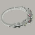 thumbnail image 4 of LBG British Made 925 Sterling Silver Cultured Pearl & Pink Tourmaline Womens Promise Ring - 33 size options - Size 7, 4 of 7