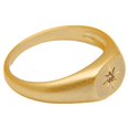 thumbnail image 4 of Plated Square Signet Pinky Ring Dainty North Star Oval Signet Ring | Lightweight Thick Statement Rings for Women, 4 of 5
