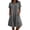 Dark Gray, variant on SAWOBUUN Women Cotton Linen Shirt Dress Short Sleeve Collar Washed Crinkle Loose Midi Dresses Summer Casual Tunic Dress with Side Pockets