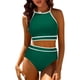 thumbnail image 2 of Traje de Baño de 2 Piezas para las Mujeres Hawaiana Estampado Tropical Cami Bra con Volantes, Juegos de Baño de Ropa de Playa para la Piscina Y el Mar, 2 of 7