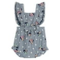 thumbnail image 2 of Disney Minnie Mouse Square Neck Chambray Romper and Bow Headband Polka Dots Newborn to Infant, 2 of 5
