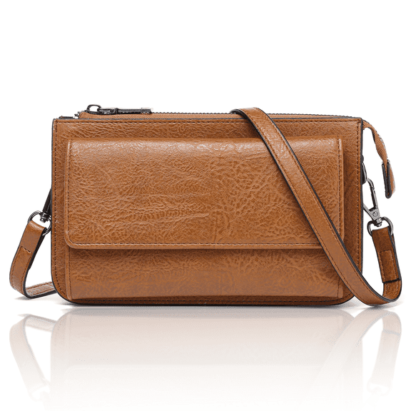 GAEKEAO Crossbody Bags for Women Large Capacity Leather Phone Purse Women Wallet with RFID Blocking Credit Card Slots Removable shoulder strap