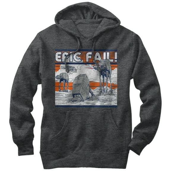 Men's Star Wars AT-AT Epic Fail  Pull Over Hoodie Charcoal Heather Large