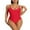 Red, variant on Charmo Women's V Neck One Piece Swimsuit Sexy Swimwear Back Cut Out Monokini