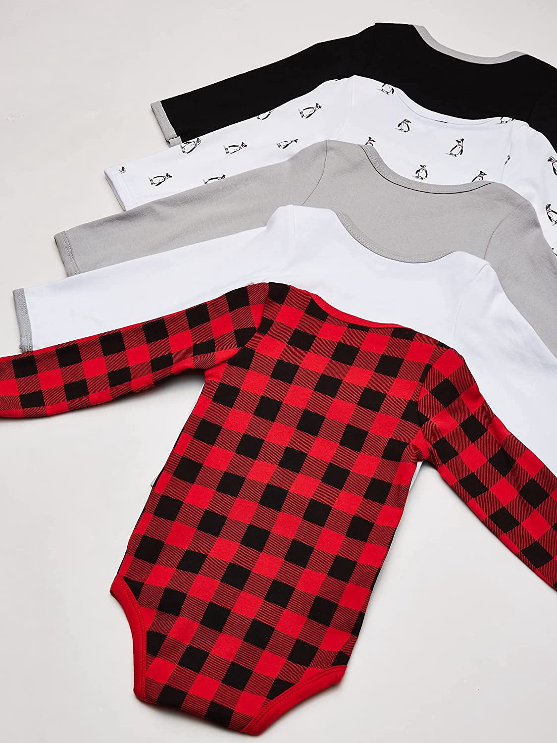 Hudson Baby Cotton Long-Sleeve Bodysuits, 5-Pack, Newborn- 24 Months