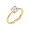 thumbnail image 3 of 3 Carat - Round Cut Lab Grown Basket Regular Shank Setting Solitaire Diamond Engagement Ring in 14K Yellow Gold(Ring Size: 6), 3 of 5