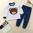 thumbnail image 2 of Caqnni Toddler Baby Boy Clothes Boy Fall Winter Outfit Long Sleeve Letter Sweatshirt Plaid Jogger Pants Set for 0 6 12 18 24 M 1t 2t 3t 4t 5t Pajamas & Dailywear Setï¼18-24 Months, 2 of 3