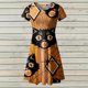 thumbnail image 2 of Mujeres de Halloween Sexy Casual cuello redondo vestidos de verano Midi longitud Swing verano estampado playa A-line vestido de manga corta Pompotops  ghjkhdj14959, 2 of 4