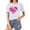 White, variant on Giftesty Blouses for Women Dressy Casual Women's Baseball Sport Printed T-shirt with Round Neck and Short Sleeved Top