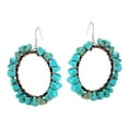 thumbnail image 4 of Dangle Hoop Copper Wire Turquoise .925 Silver Earrings, 4 of 4