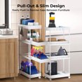 thumbnail image 3 of AMONSEE 4-Tier Rolling Cart,Storage Cart with Wheels,Utility Carts for Office Kitchen Bathroom,White, 3 of 10